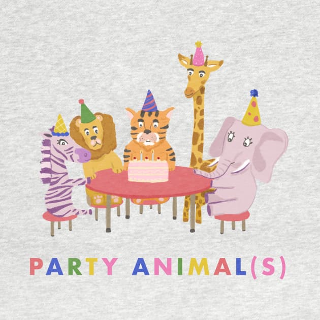 Party Animals - safari zoo animals birthday party pun by alfrescotree